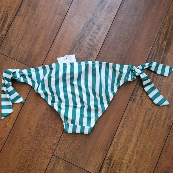 LC Lauren Conrad, Green & White Stripe Bikini Bottom - Picture 3 of 7